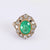 Victorian Inspired Emerald Diamond Yellow & White Gold Ring
