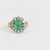 Antique style GIA 1.70 carat emerald diamond 14k yellow gold silver cluster ring Jack Weir & Sons