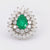 Mid Century Pear Shape Emerald Diamond 14K White Gold Cocktail Ring