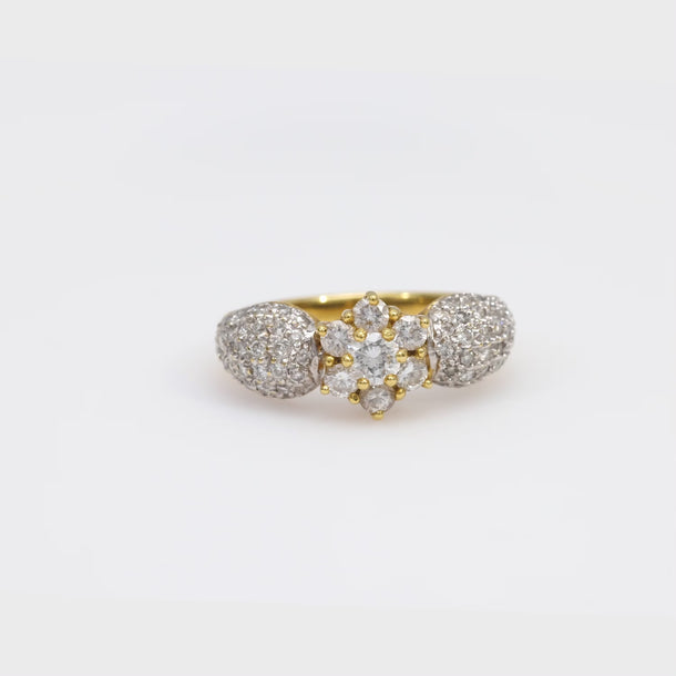 Vintage diamond 18k yellow gold ring Jack Weir & Sons