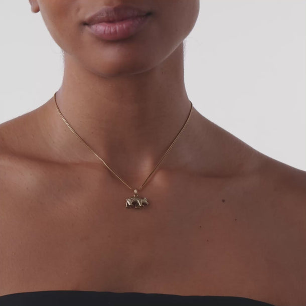Vintage 10k yellow gold bear charm pendant Necklaces Jack Weir & Sons