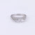 French Diamond Platinum and White Gold Geometric Ring