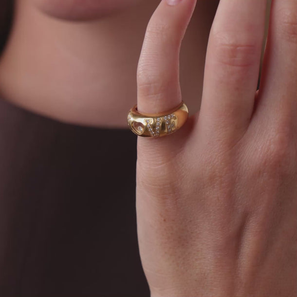 Chopard vintage diamond 18k yellow gold love ring