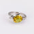 Mid Century GIA 2 Carat Yellow Sapphire Diamond 14K White Gold Ring