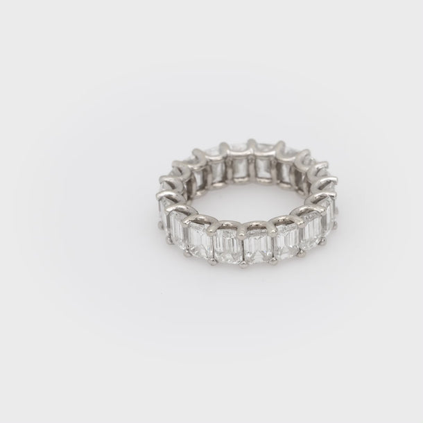 Vintage 7.40 carat total weight diamond 14k white gold eternity band Jack Weir & Sons
