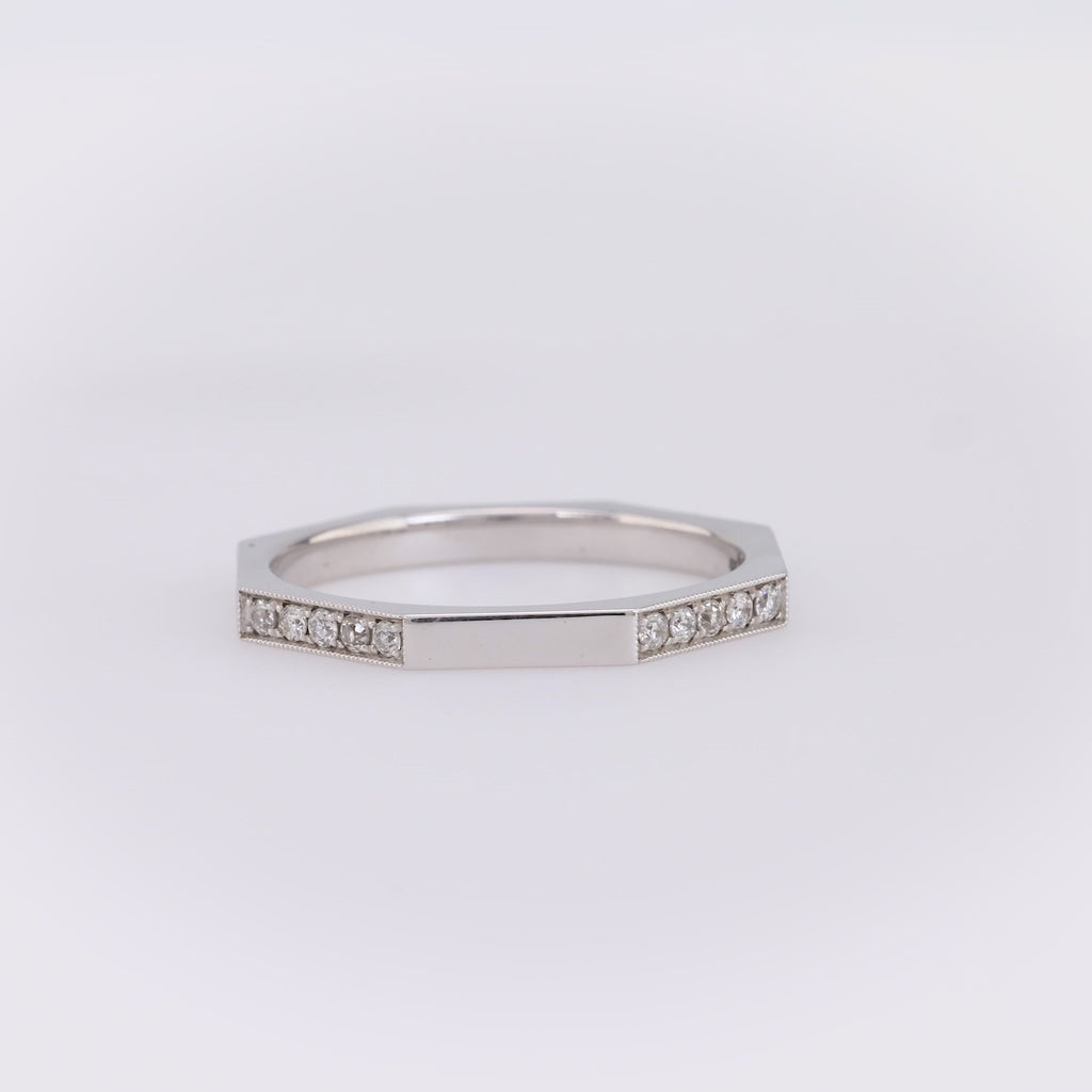 Modern Diamond 18K White Gold Eternity Ring