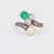 Belle Époque emerald pearl diamond 18k rose gold silver Toi Et Moi ring