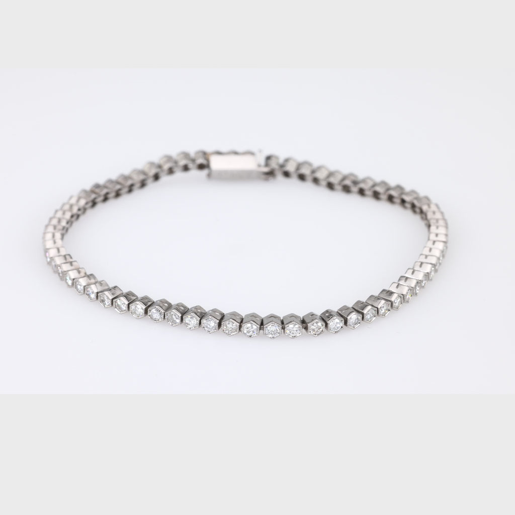 Art Deco Inspired Diamond Platinum Tennis Bracelet