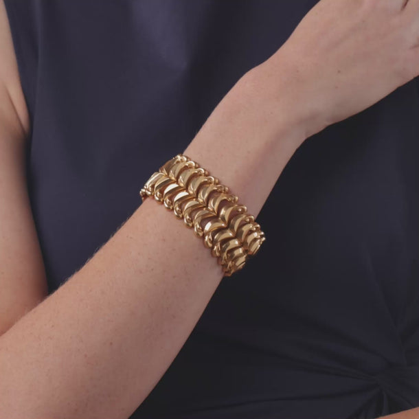 Retro 18k rose gold tank bracelet