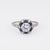 Art Deco Inspired .73 Carat Diamond Sapphire Platinum Cluster Ring