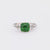 Art Deco style GIA 1.63 carat green tourmaline diamond platinum ring