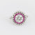 Art Deco style 1.95 carat diamond ruby platinum target ring