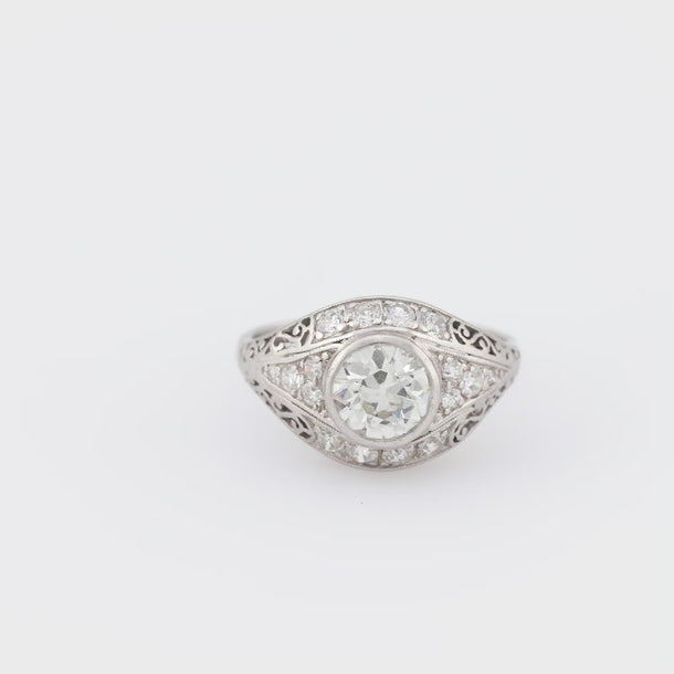 Art Deco diamond platinum engagement ring Jack Weir & Sons