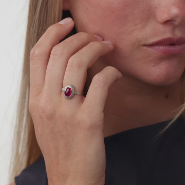 Mid Century GIA 3.00 carat Burma no heat ruby platinum ring