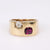 Vintage Ruby Diamond 14K Yellow Gold Bezel Ring