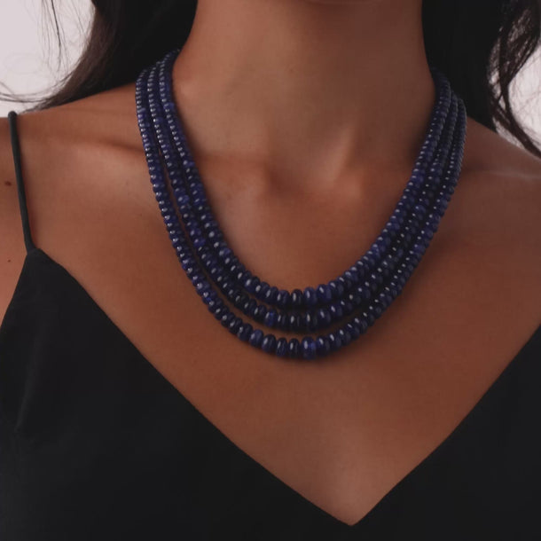Mid Century GIA Burma no heat sapphire bead diamond necklace
