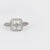 Art Deco old Asscher cut diamond platinum halo ring Jack Weir & Sons