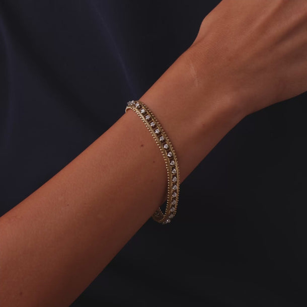 Vintage Italian diamond 14k yellow gold bracelet Bracelets Jack Weir & Sons