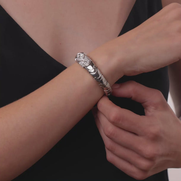 Marina B diamond 18k white gold bangle bracelet