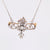 Antique Diamond 18K Yellow Gold, Silver and Platinum Brooch Necklace