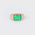 Vintage GIA 3.5 Carat Octagonal Cut Emerald 14K Yellow Gold Bezel Ring