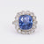 Art Deco Inspired 10.10 Carat Cushion Ceylon Sapphire Diamond Platinum Ring