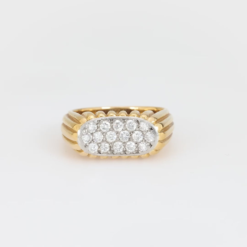 Oscar Heyman diamond 18k yellow gold ring Oscar Heyman