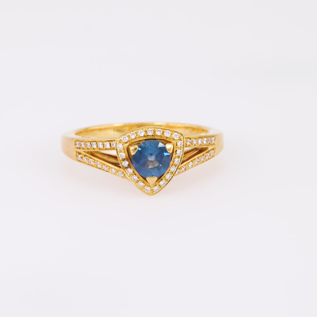 Mauboussin Sapphire Diamond 18K Yellow Gold Dream and Love Ring