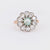 Edwardian Tahitian Pearl Diamond 14K Rose Gold Silver Cluster Ring