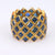 Vintage 10 Carats Carre Cut Sapphire 18K Yellow Gold Band