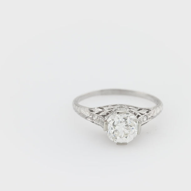 Art Deco GIA 1.47 carat diamond platinum engagement ring Jack Weir & Sons