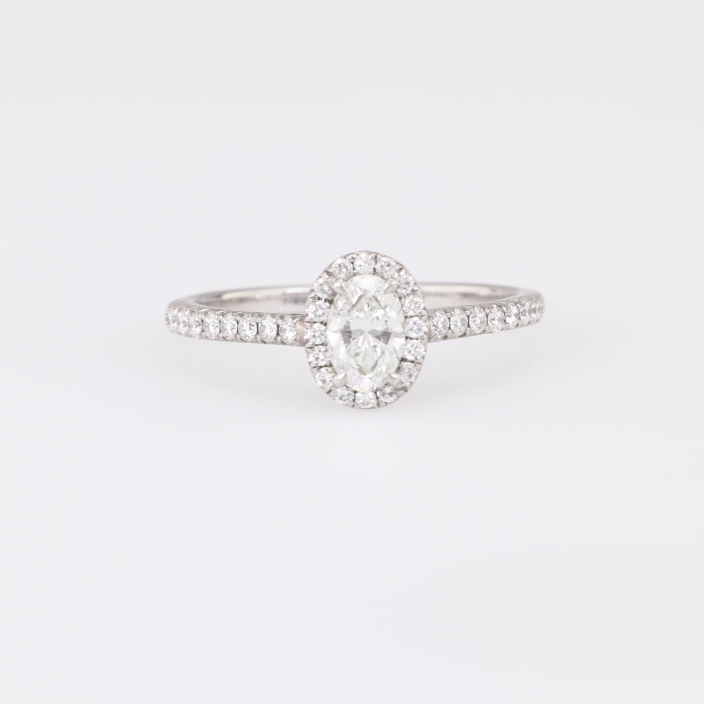 Tiffany & Co Diamond Platinum Halo Engagement Ring