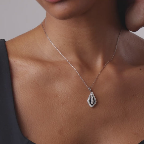 Art Deco diamond onyx platinum pendant necklace – Jack Weir & Sons