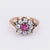 Victorian Ruby Diamond Yellow Gold Cluster Ring