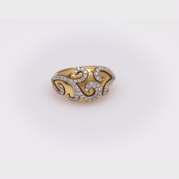 Vintage diamond 14k yellow gold ring Jack Weir & Sons