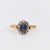 Antique French cabochon sapphire diamond 18k yellow gold silver cluster ring Jack Weir & Sons