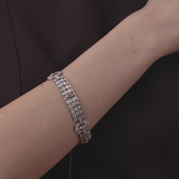 Art Deco 5.00 carat diamond platinum bracelet