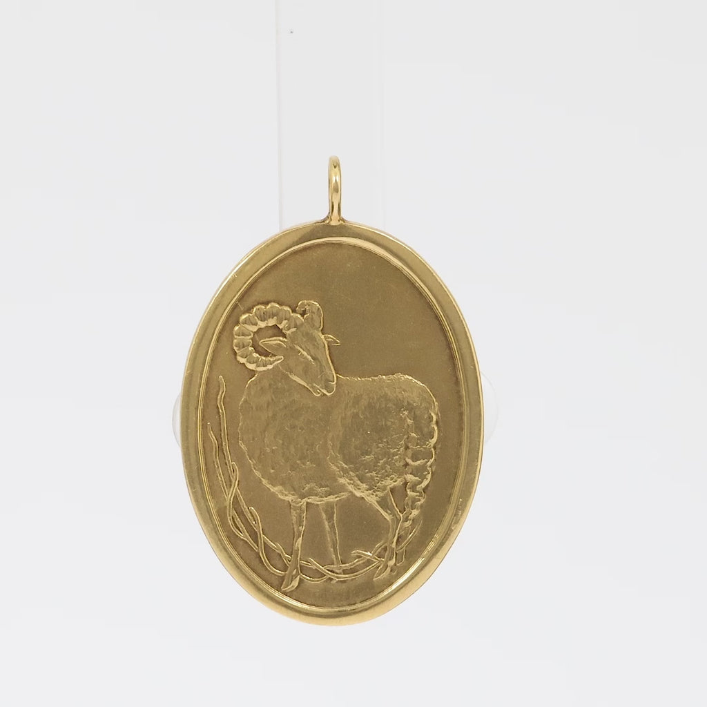 Asprey of London 18k yellow gold "Aries" pendant Asprey