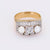 Retro Diamond Pearl Yellow Gold and Platinum Ring