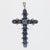 Georgian style 4.30 carat sapphire diamond 18k yellow gold silver cross pendant Jack Weir & Sons