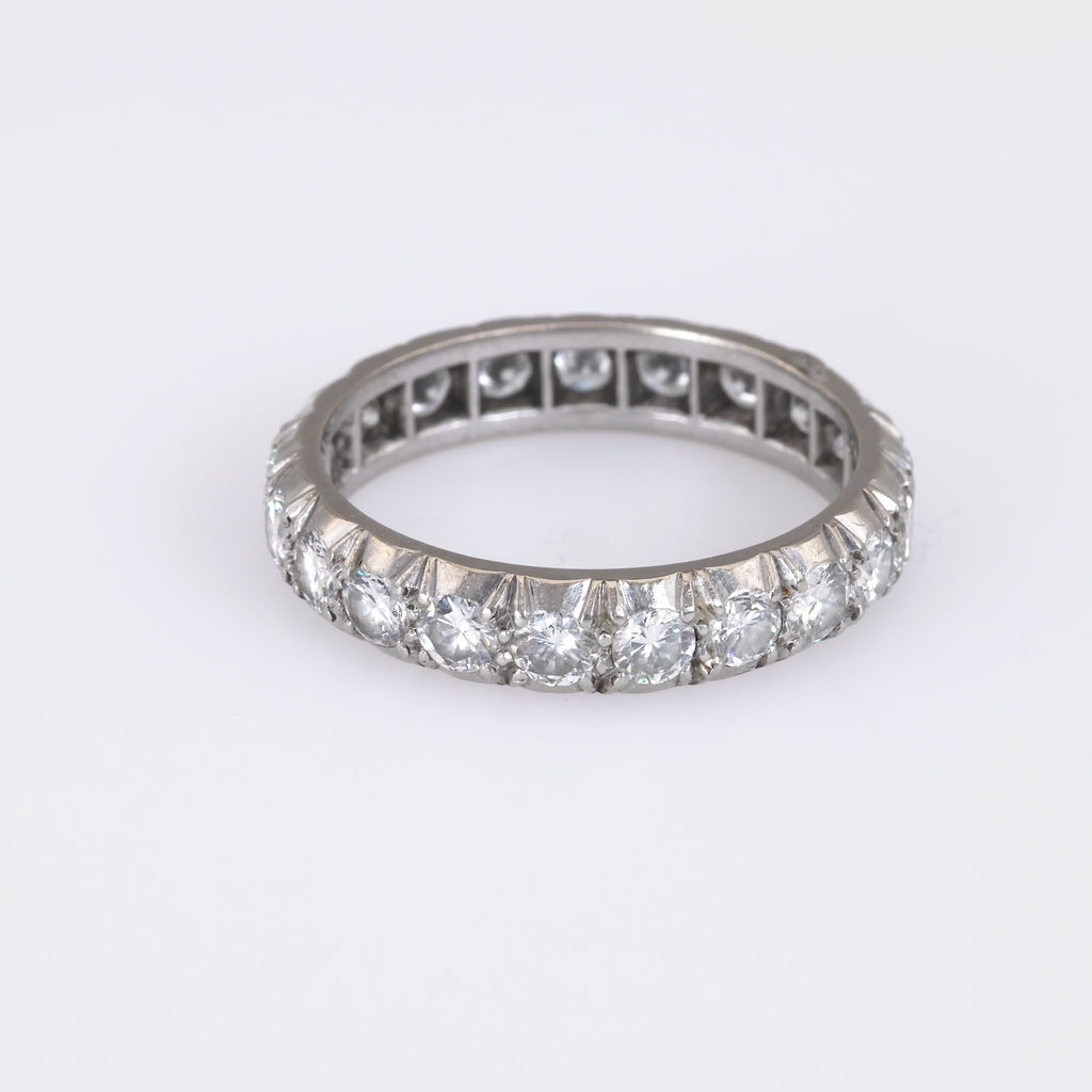 French Art Deco Inspired Diamond Platinum Eternity Ring