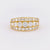 Vintage 1.80 carat total weight diamond 18k yellow gold three row band Jack Weir & Sons