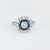 Art Deco style 0.35 carat diamond sapphire platinum target ring