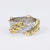 Vintage 2 Carat Round Brilliant Diamond 18K Yellow White Gold Leaf Band