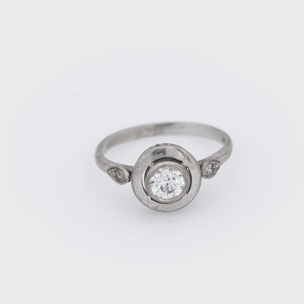 Art Deco diamond 18k white gold engagement ring Jack Weir & Sons