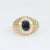 GIA 2.10 carat oval cut sapphire diamond 18k yellow gold dome ring Jack Weir & Sons