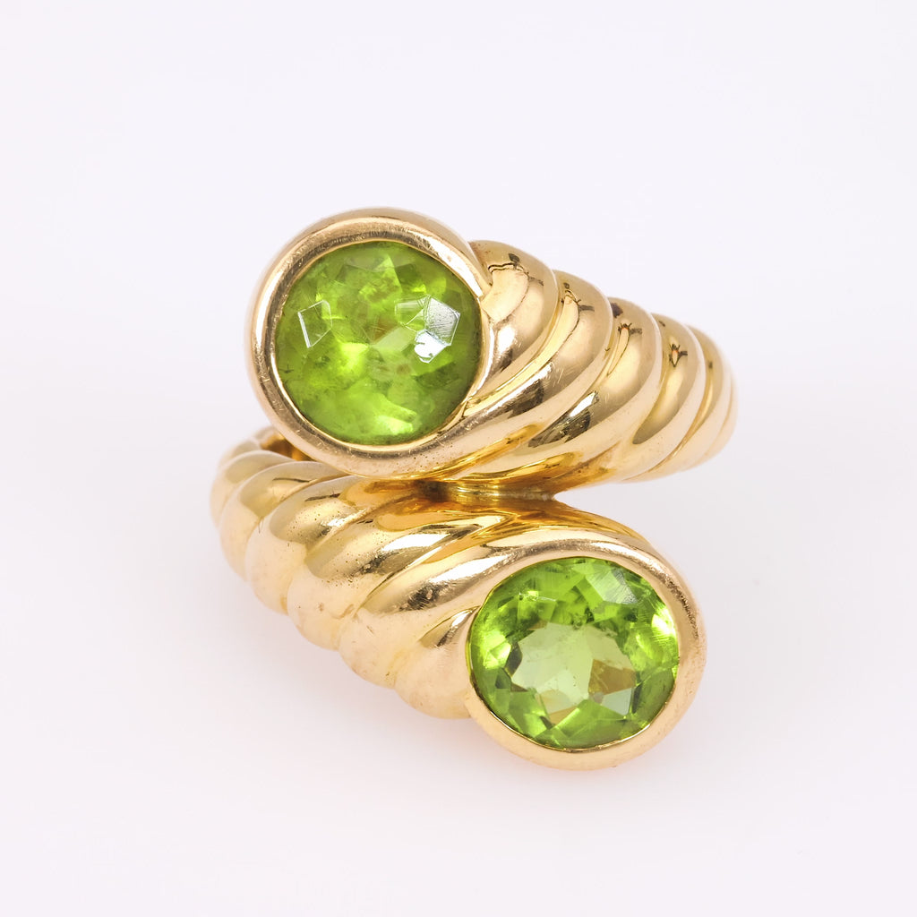 Vintage Verdura Peridot 18K Yellow Gold Ring