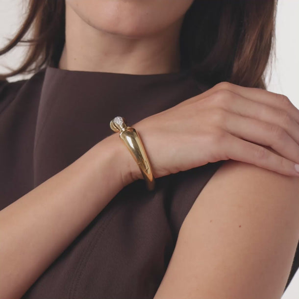 Tiffany & Co. Mid Century diamond 18k yellow gold cuff bracelet Tiffany & Co.