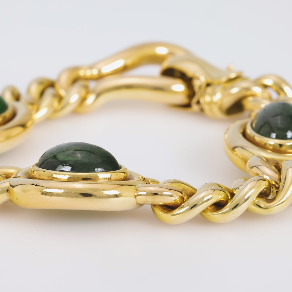 Vintage Italian 18k yellow gold tourmaline bracelet Jack Weir & Sons