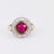 French Belle Époque Spinel Diamond 18K Yellow and White Gold Target Ring